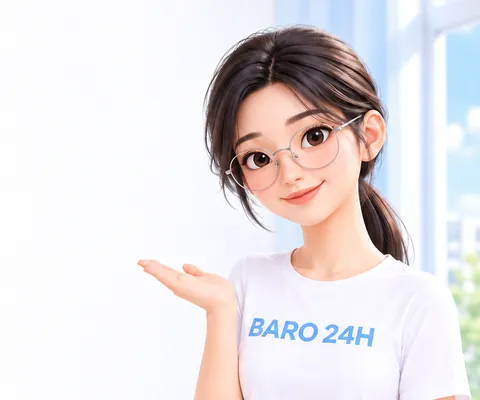 밝게 웃으며 상담을 안내하는 20대 여성 3D 인물